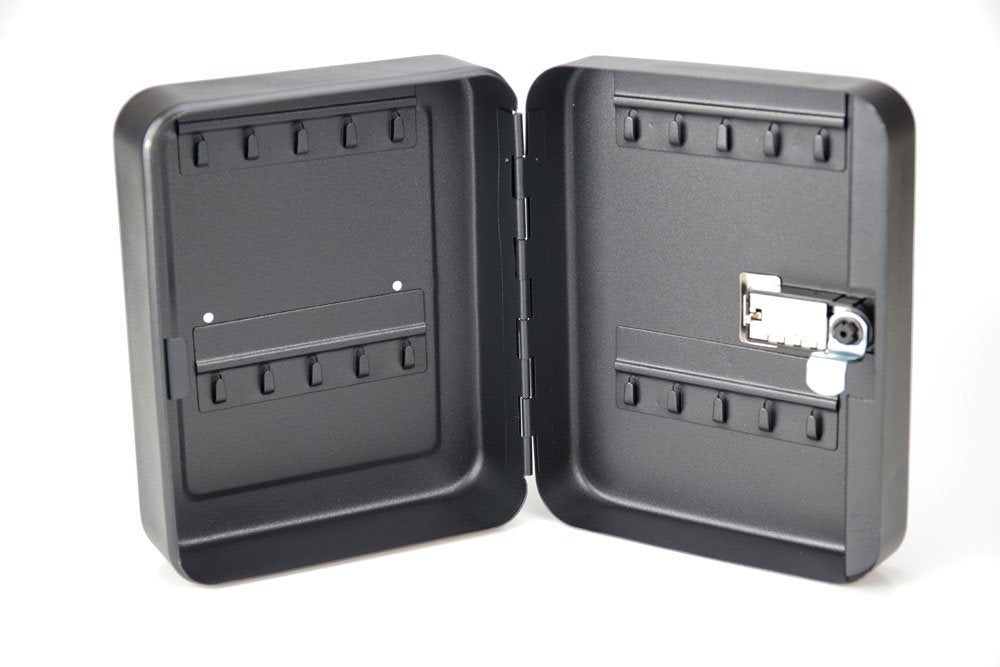 Combination Key Box Wall Mounted – 20 Hook Key Safe Cabinet, Black