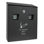 Ashtrays for Outside – Cigarette Bin Outdoor Wall Mounted 3.4L Ash Bin Cigarette Butt Smoking Box – Large Galvanised Steel Cigarette Tin for Garden, Pub – Ash Trays Outdoors – Grey/Black