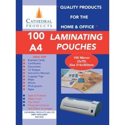2 X Laminating Pouches 150 Micron, 100 Pack, A4