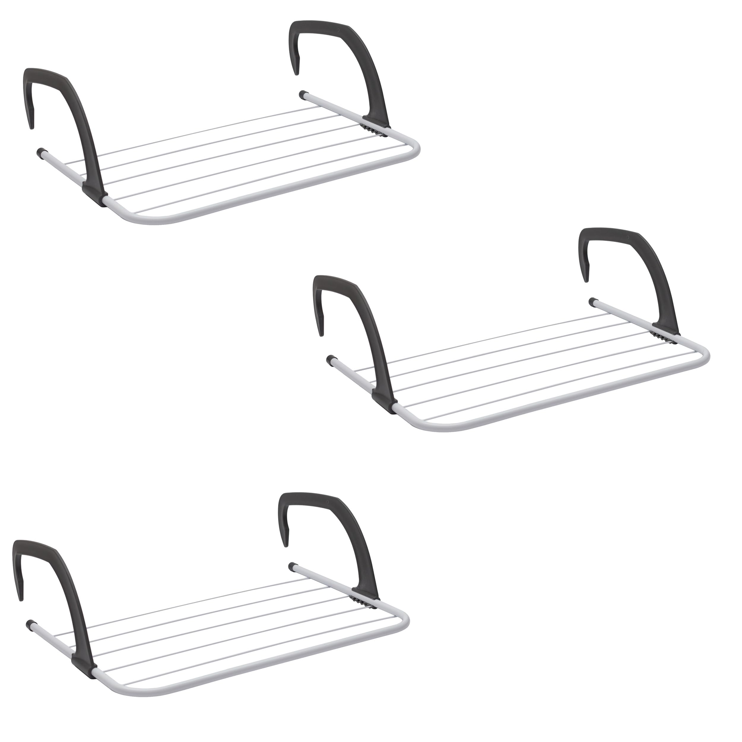 ABN Finest Pack of 3 Over Radiator Clothes Airer - Drying Rack, Towel Rail Holder for Bathroom Door Hanger Horse with 5 Hanging Bars & Adjustable Arms for Indoor & Outdoor, 1kg Capacity - 33x52cm