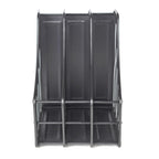 Magazine File Holder Desktop – 3 Section A4 Document Organiser, Metal Mesh, Black