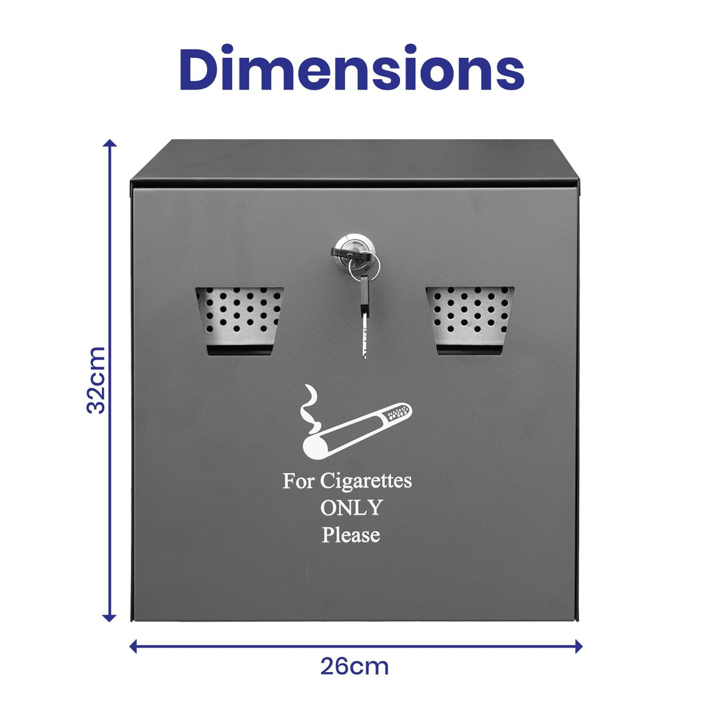 Cigarette Smoking Bin Outdoor Wall Mounted Ashtray 3.4L