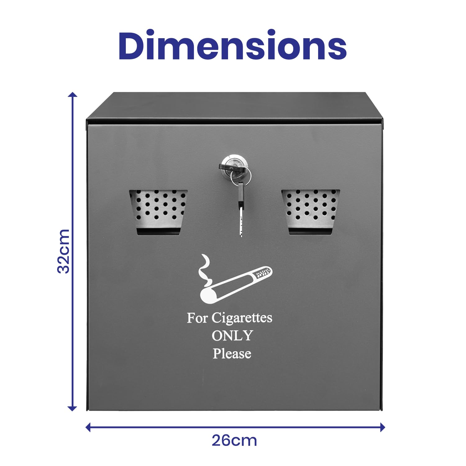Cigarette Smoking Bin Outdoor Wall Mounted Ashtray 3.4L