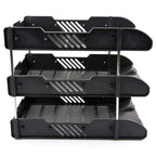 3-Tier Paper Tray - Stackable Desk Organiser Tray - Filing Trays for Letters, Paper, Documents, Magazines