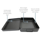 Cathedral 12 Inch Lockable Security Box - Black
