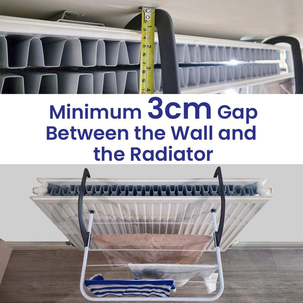 Over Radiator Clothes Airer – 5 Bar Drying Rack, Adjustable Arms, 33x52cm, Indoor & Outdoor
