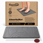Cleansage® Diatomite Stone Bath Mat Quick Dry, Stone Drying Mat Kitchen Sink & Floor, Diatomaceous Earth Super Absorbent for Fast Drying Non-slip (Dark Grey)