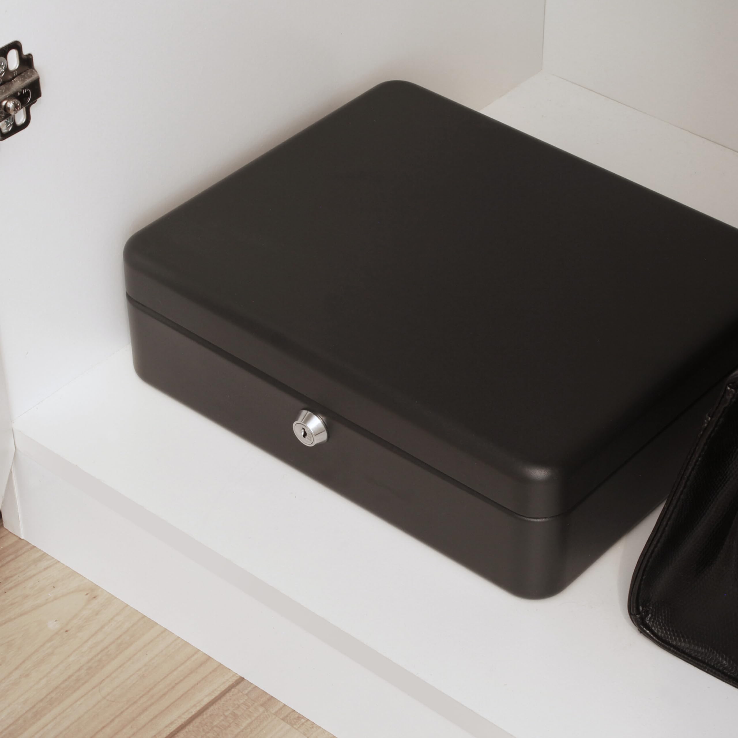 Cathedral 12 Inch Lockable Security Box - Black