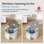 Spin Mop and Bucket Set with Clean & Dirty Water Separation, 360° Flat Head, 3 Microfibre Pads