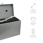 Cathedral A4 Steel File Box with Starter Pack of 5 Suspension Files - Grey