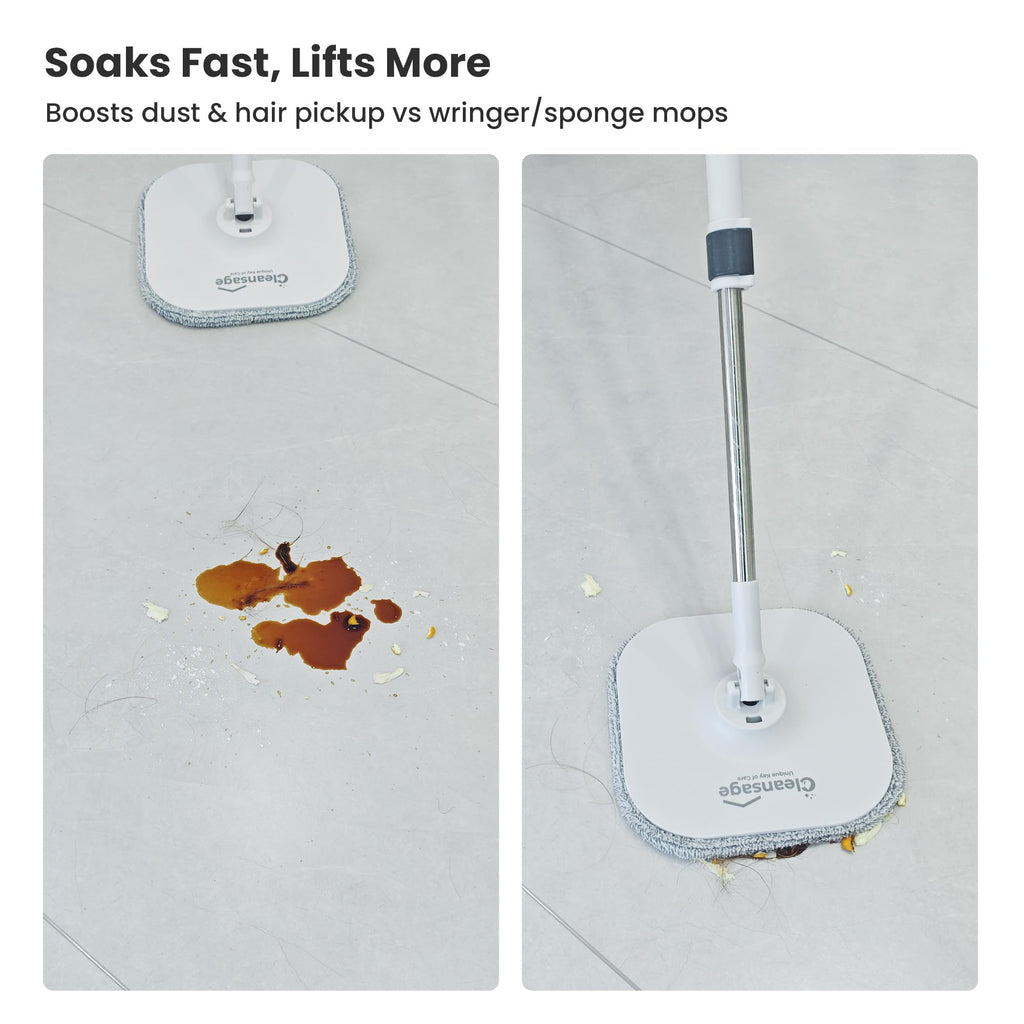 Flat Microfibre Mop Heads Replacement – Pack of 5, Machine Washable Mop Pads for Hard Floors