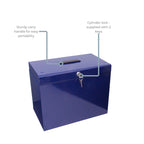 Cathedral A4 Steel File Box with Starter Pack of 5 Suspension Files - Blue