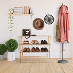 Wooden Shoe Rack 4 Tier Storage Shelf Unit Stackable