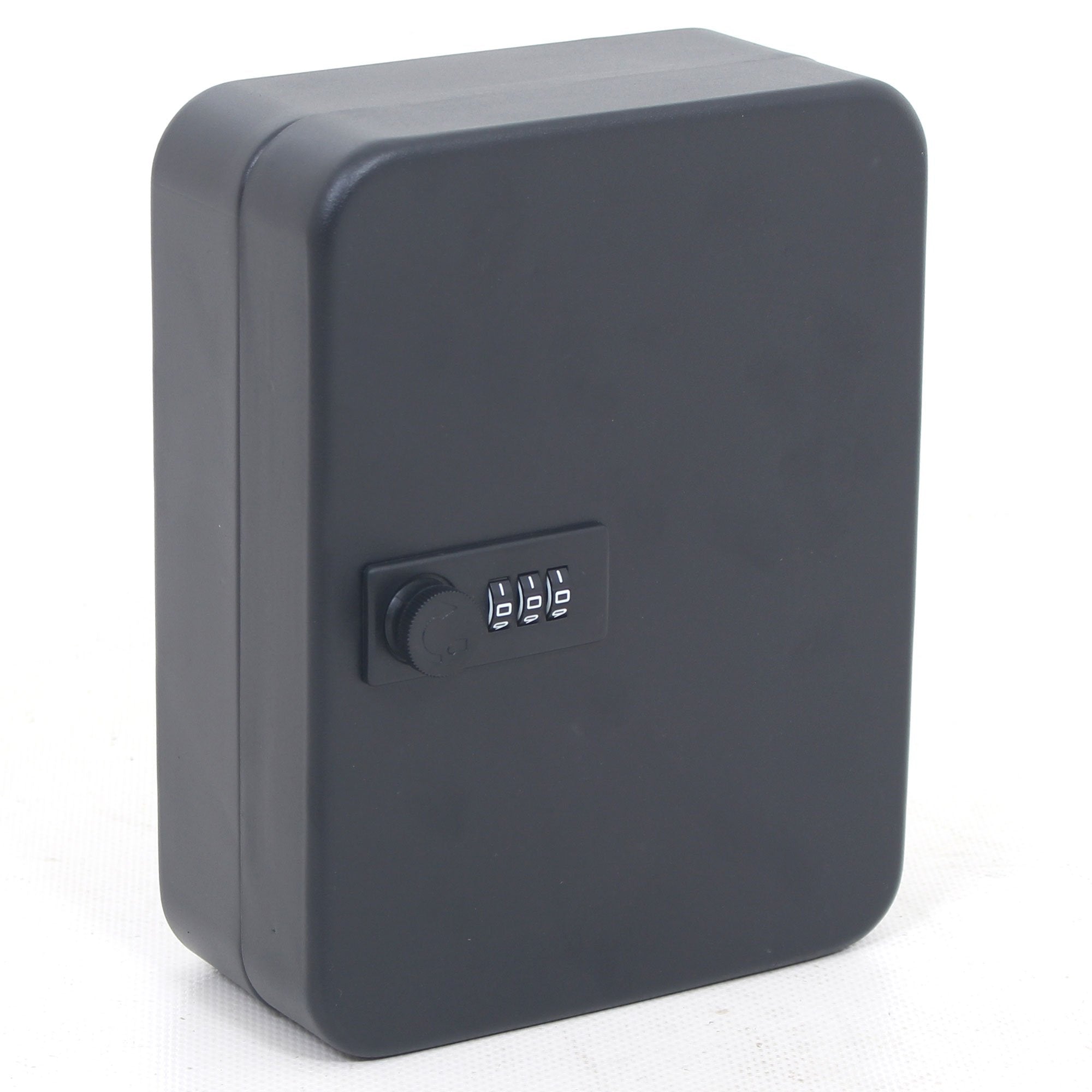 ABN Finest Key Box Wall Mounted Combination Cabinet – Metal Keysafe Key Lock Box Holder & Organiser with 20 Hooks, Black