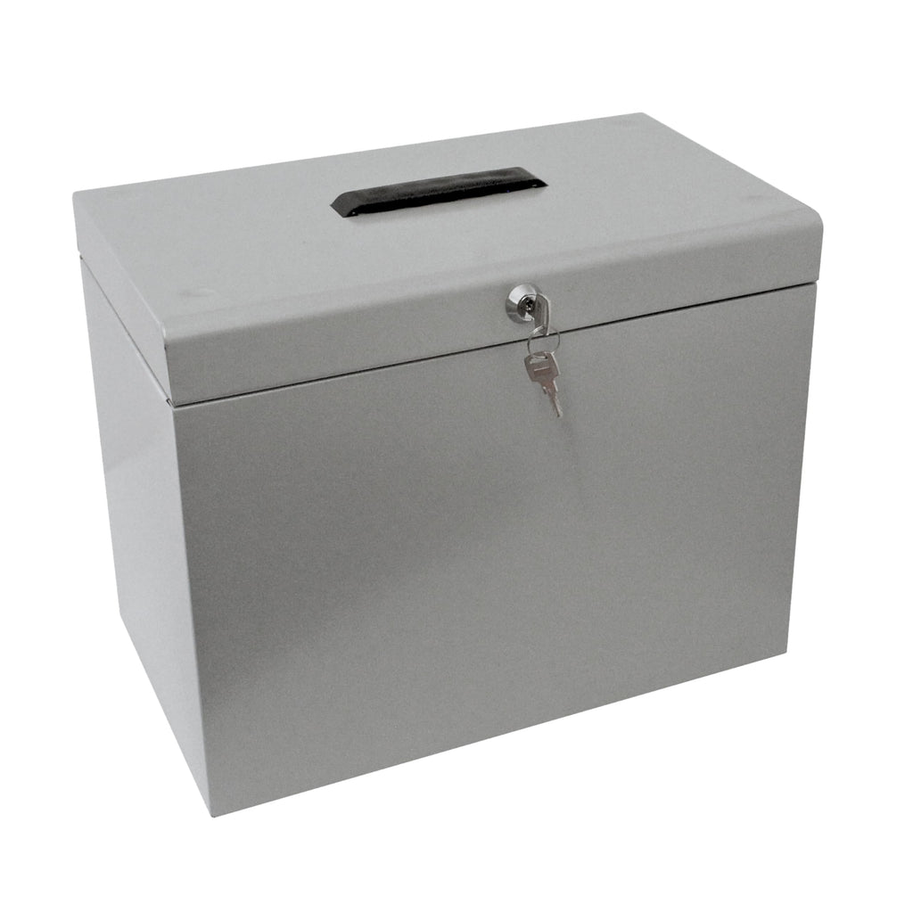 Cathedral A4 Steel File Box with Starter Pack of 5 Suspension Files - Grey