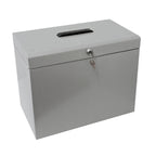 Cathedral A4 Steel File Box with Starter Pack of 5 Suspension Files - Grey