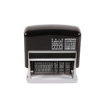 Cathedral 12-in-1 Self Inking Date Stamp, Black - Date Stamp Plus 12 Phrases - 3.8mm Character Height