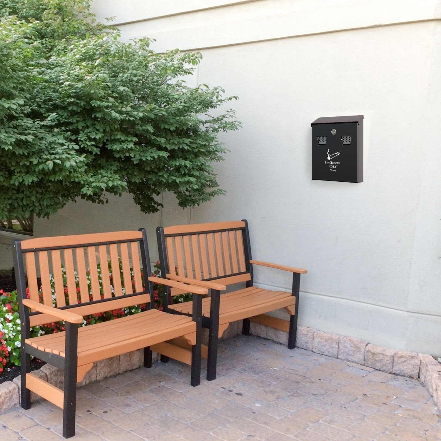 Cigarette Smoking Bin Outdoor Wall Mounted Ashtray 3.4L