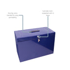 Cathedral A4+ (Foolscap) Steel File Box with Starter Pack of 5 Suspension Files - Blue