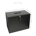 Cathedral A4 Steel File Box with Starter Pack of 5 Suspension Files - Black