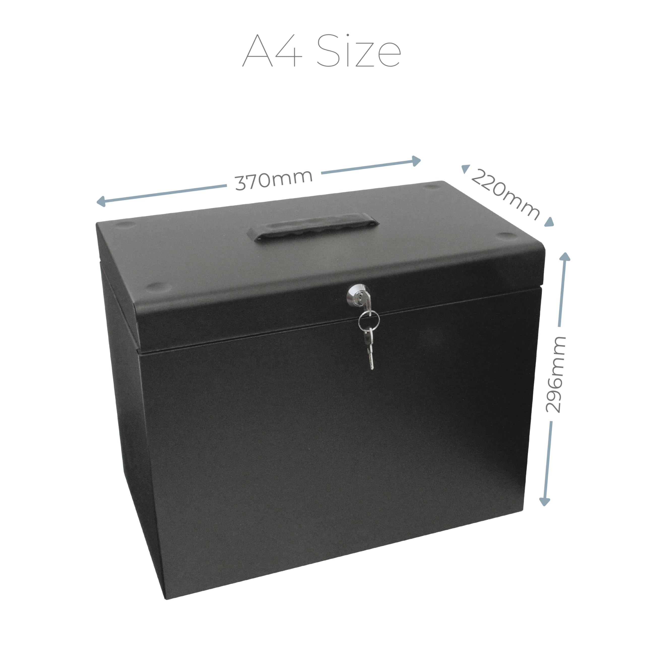 Cathedral A4 Steel File Box with Starter Pack of 5 Suspension Files - Black