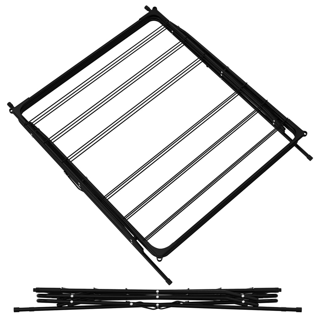 Clothes Airer 3-Tier Folding – Compact Maiden Drying Rack, 18m, 10kg, Metal, Black