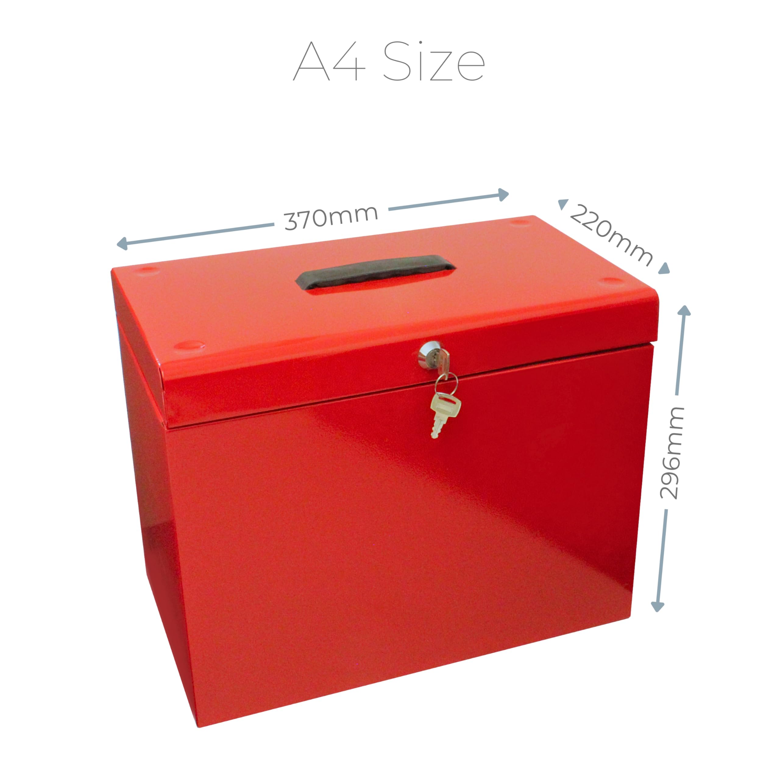 Cathedral A4 Steel File Box with Starter Pack of 5 Suspension Files - Red