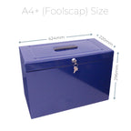 Cathedral A4+ (Foolscap) Steel File Box with Starter Pack of 5 Suspension Files - Blue
