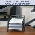 Mesh 3 Tier Office Filing Paper Letter Trays Stackable for Home & Office