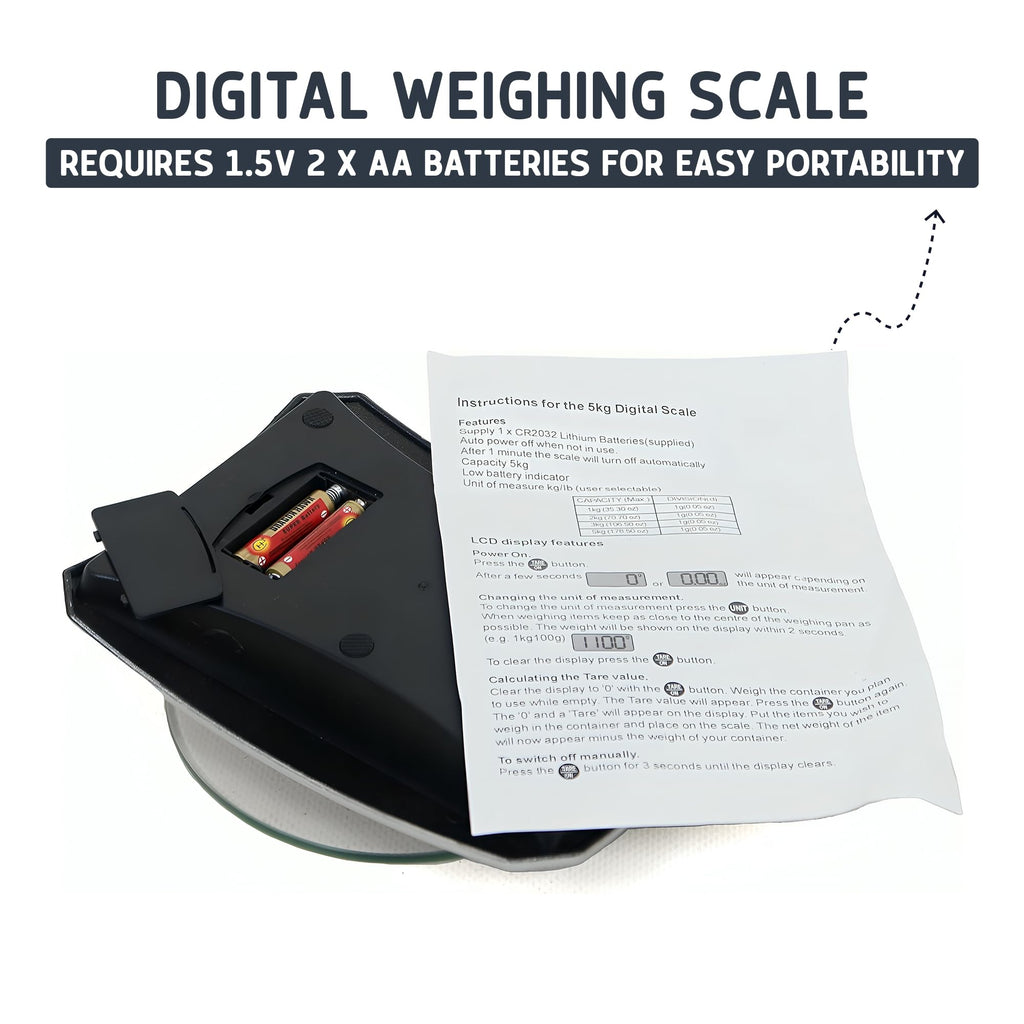 Digital Scale 5kg – Kitchen Baking, Cooking, Postal & Parcel Weighing