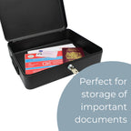 Cathedral 12 Inch Lockable Security Box - Black