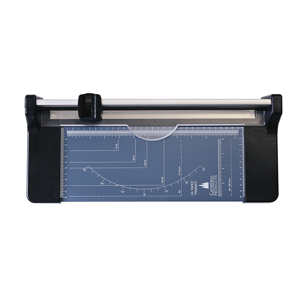 Cathedral A4 Rotary Paper Trimmer Cutter with Metal Base - 320 x 157mm Cutting Table