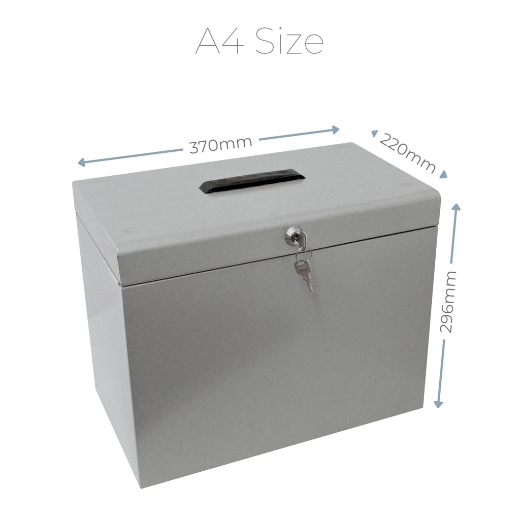 Cathedral A4 Steel File Box with Starter Pack of 5 Suspension Files - Grey