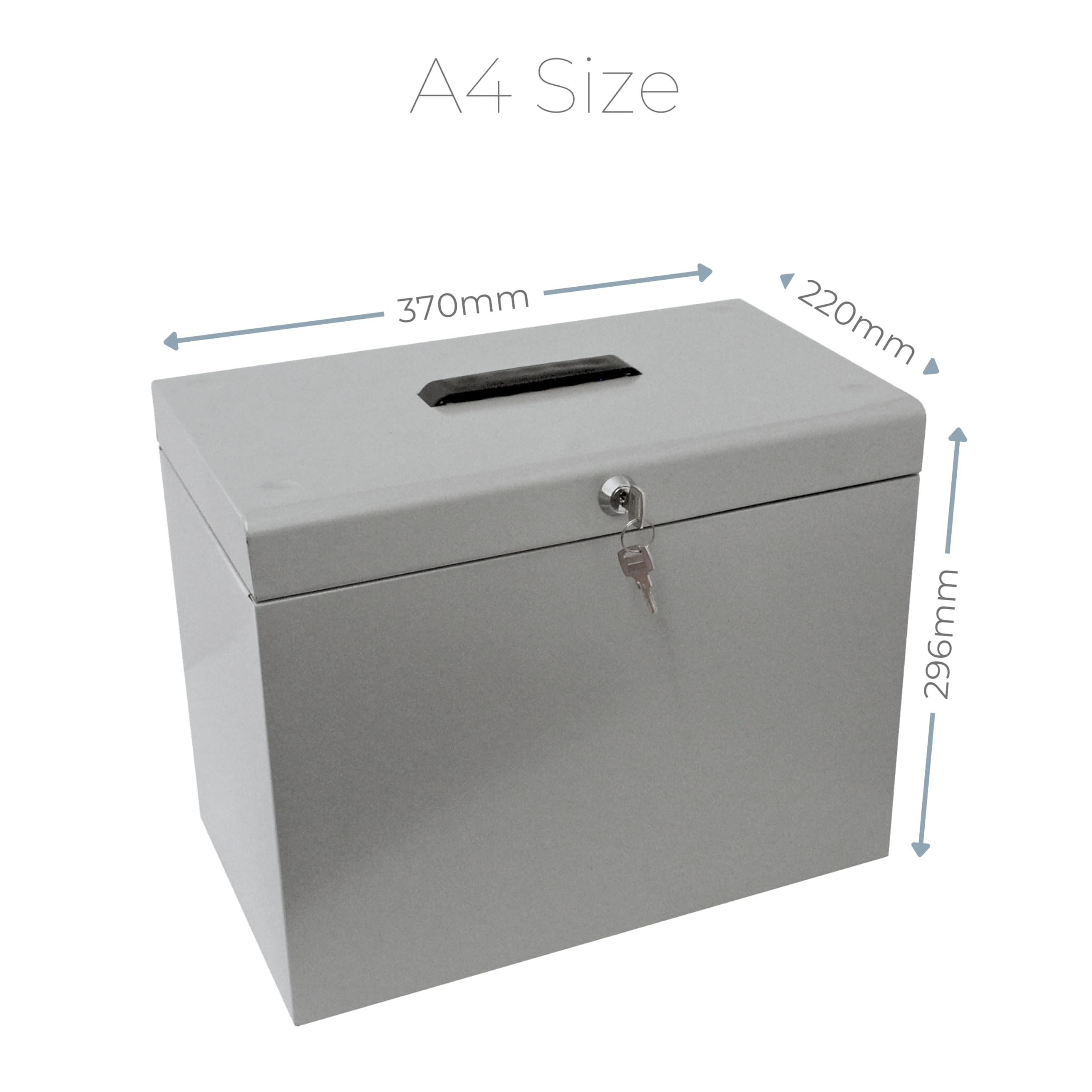 Cathedral A4 Steel File Box with Starter Pack of 5 Suspension Files - Grey