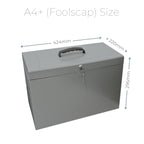 Cathedral A4+ (Foolscap) Steel File Box with Starter Pack of 5 Suspension Files - Grey