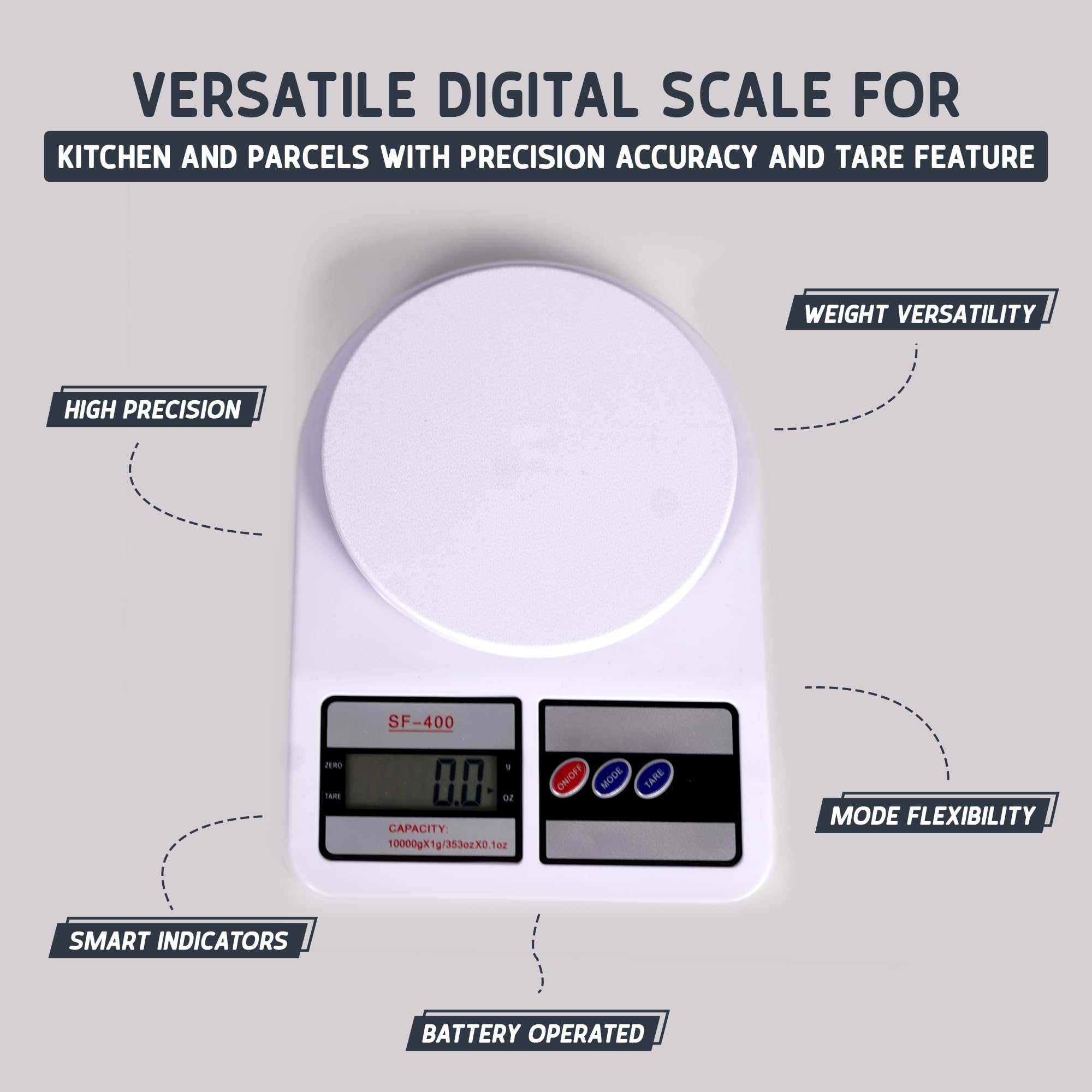 Digital Kitchen & Parcel Weighing Scales for Postage 10kg