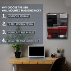 Wall Mounted Magazine Rack – 6-Tier Metal Mesh File & Document Holder, A4