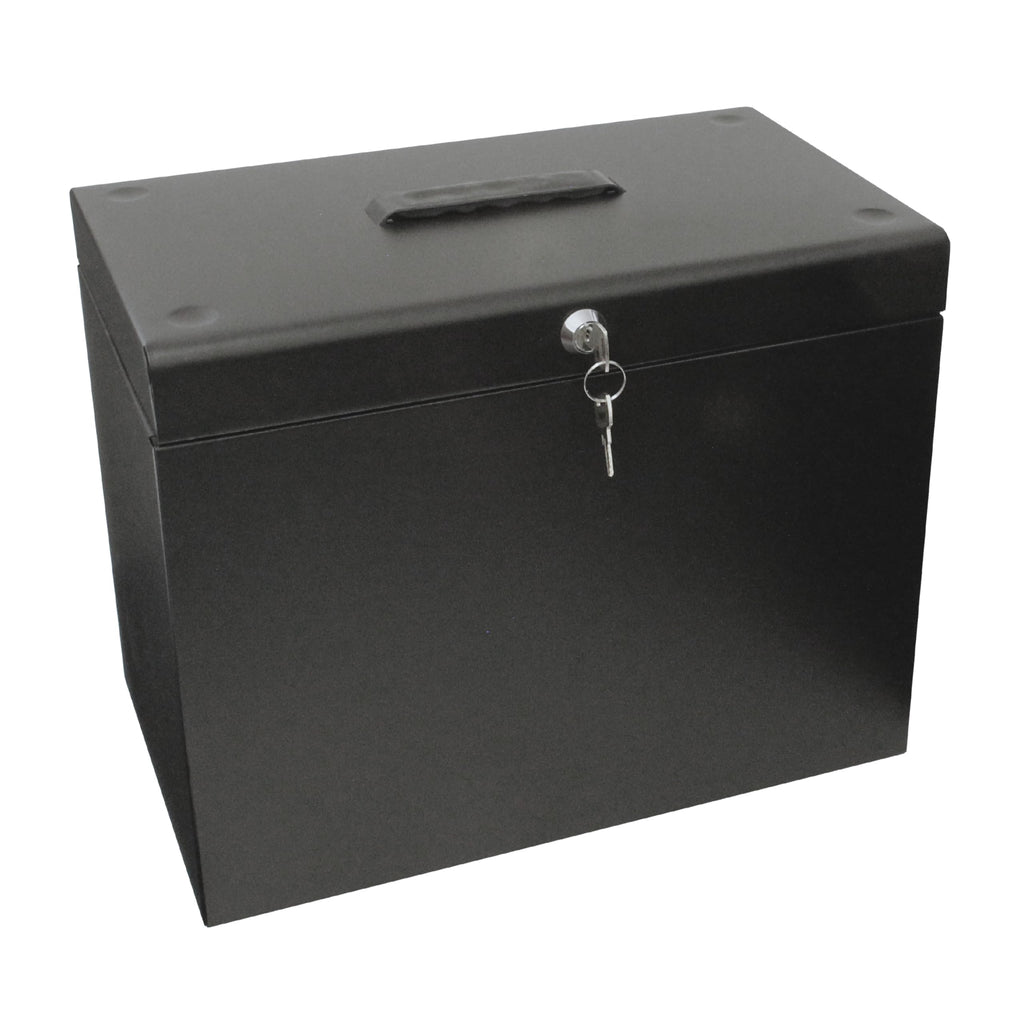 Cathedral A4 Steel File Box with Starter Pack of 5 Suspension Files - Black