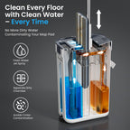 HydraPro Flat Mop and Buckets Sets – True Clean/Dirty Water Separation System with 3 Microfibre Heads
