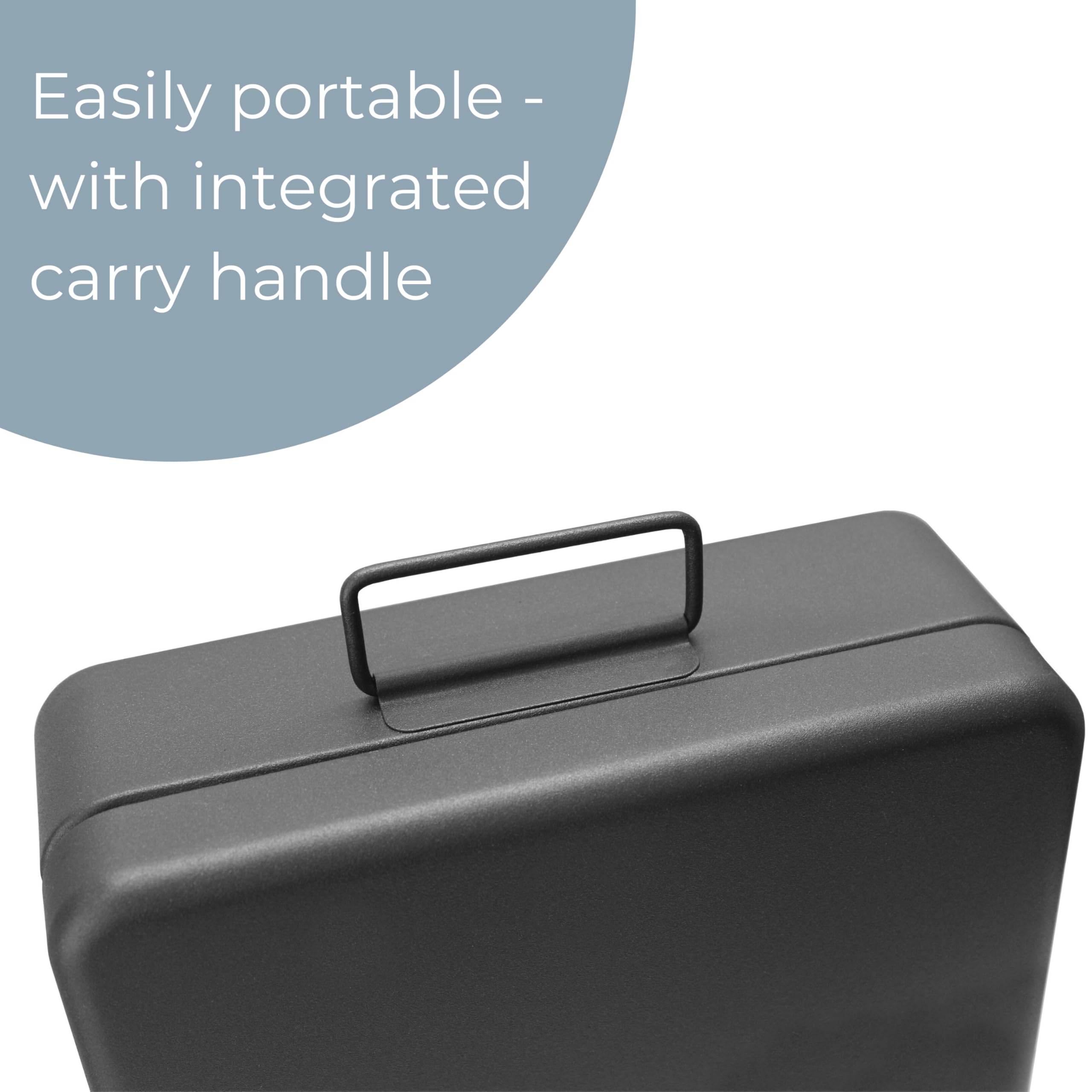 Cathedral 12 Inch Lockable Security Box - Black