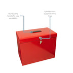 Cathedral A4 Steel File Box with Starter Pack of 5 Suspension Files - Red