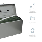 Cathedral A4+ (Foolscap) Steel File Box with Starter Pack of 5 Suspension Files - Grey