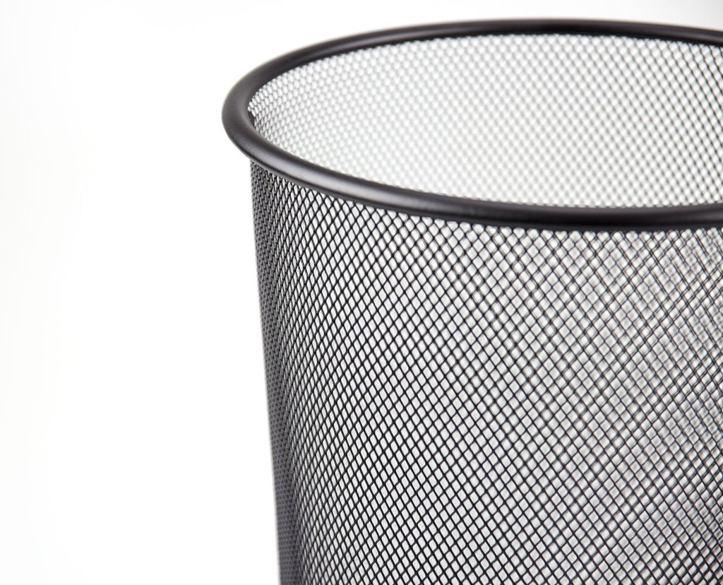 Black Mesh Waste Paper Rubbish Bin Metal Small for Office, Living Rooms, Bedrooms
