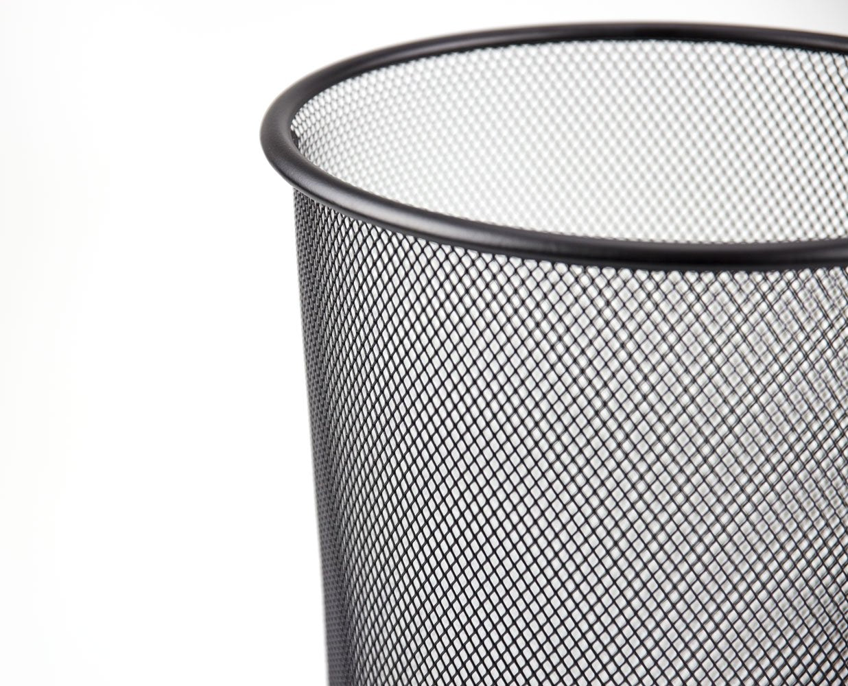 Black Mesh Waste Paper Rubbish Bin Metal Small for Office, Living Rooms, Bedrooms