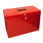 Cathedral A4+ (Foolscap) Steel File Box with Starter Pack of 5 Suspension Files - Red