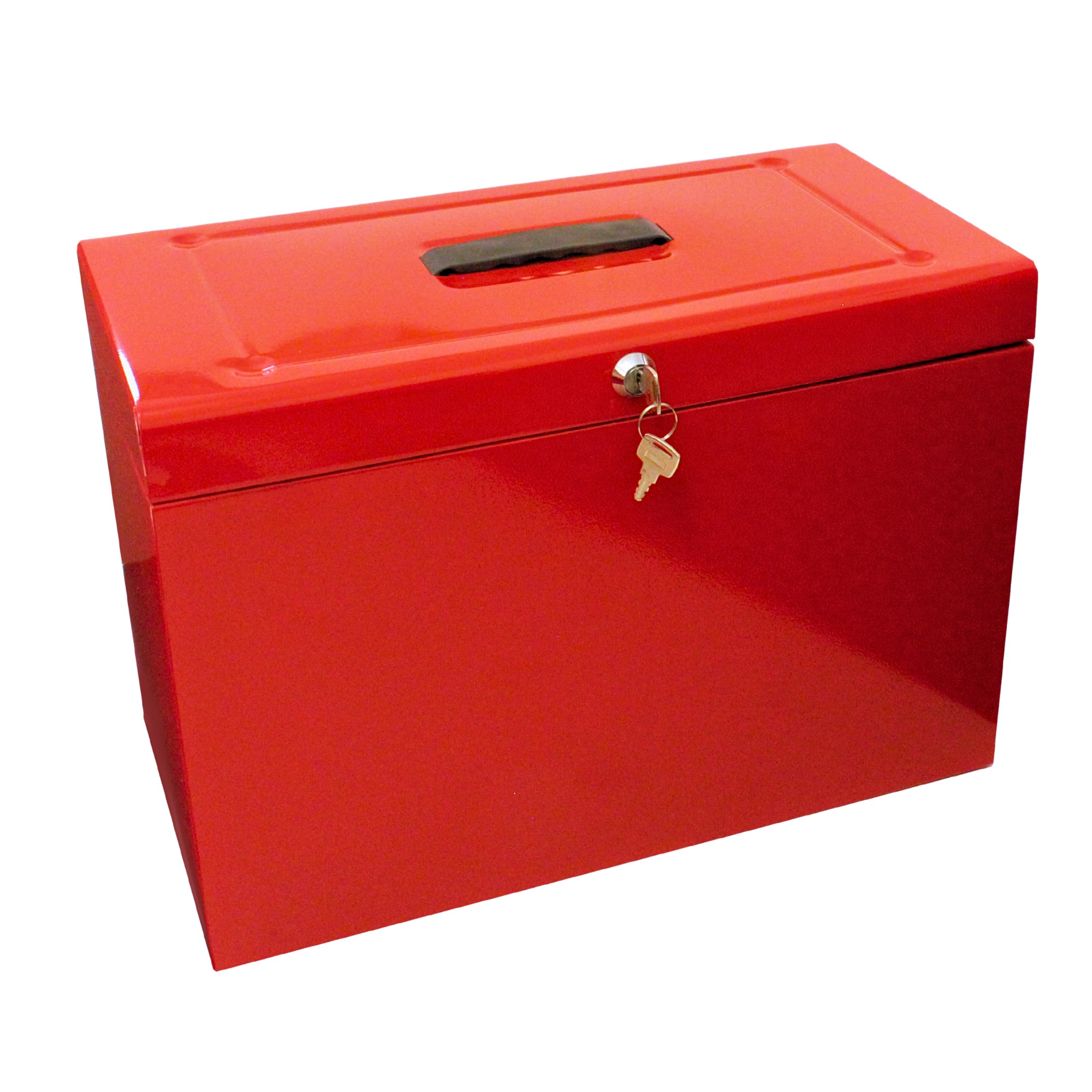 Cathedral A4+ (Foolscap) Steel File Box with Starter Pack of 5 Suspension Files - Red