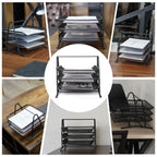 Mesh 3 Tier Office Filing Paper Letter Trays Stackable for Home & Office
