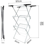 3 Tier Clothes Maiden - Foldable Indoor Clothes Airer, Drying Rack & Clothes Horse