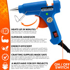 Mini Hot Glue Gun 20w with Glue Sticks 7mm x 200mm