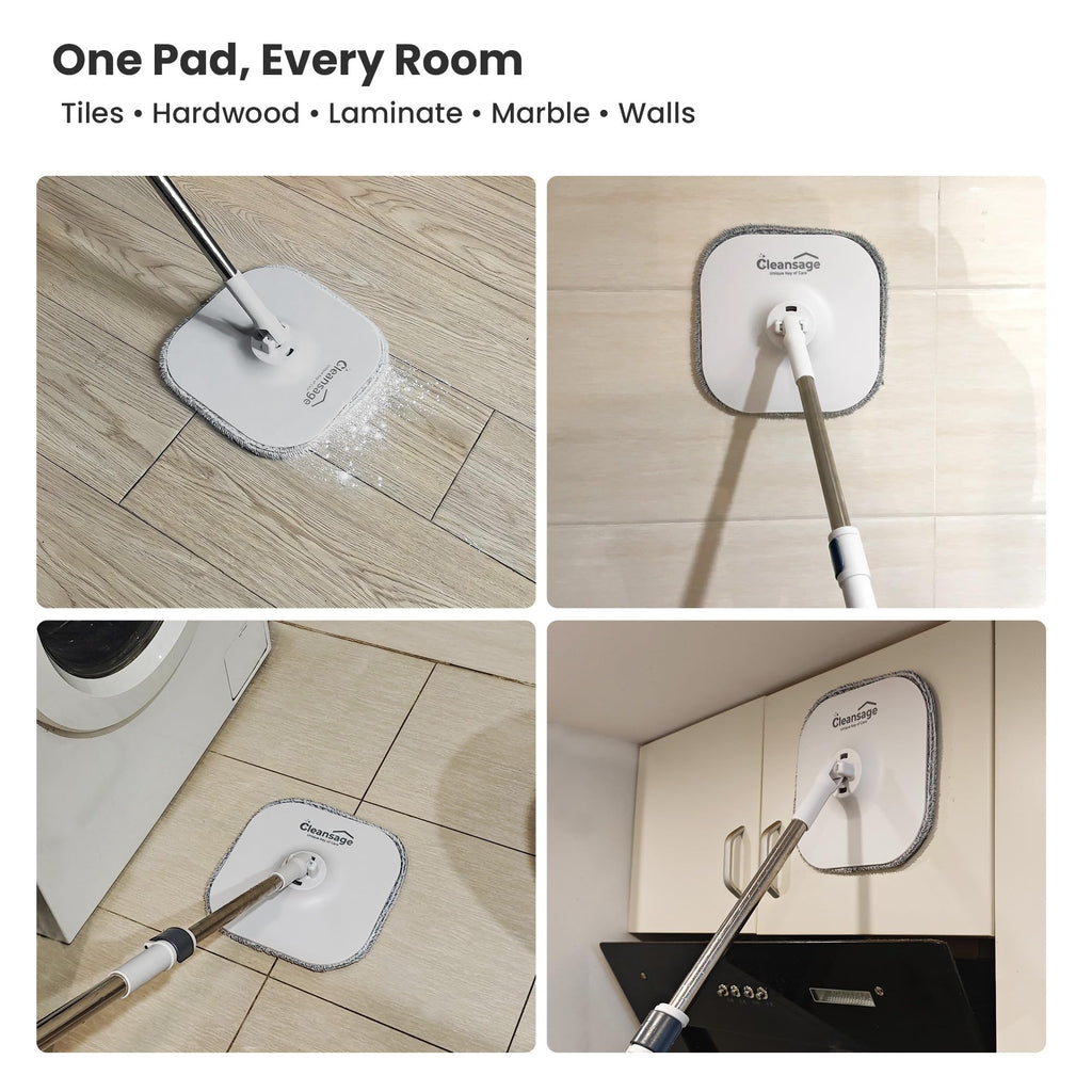 Flat Microfibre Mop Heads Replacement – Pack of 5, Machine Washable Mop Pads for Hard Floors